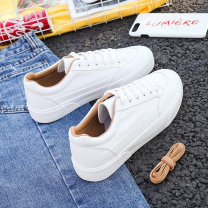 Great Women Sneakers - Leather Shoes - Spring Trend Casual Flats Sneakers -New Fashion Comfort (BWS7)