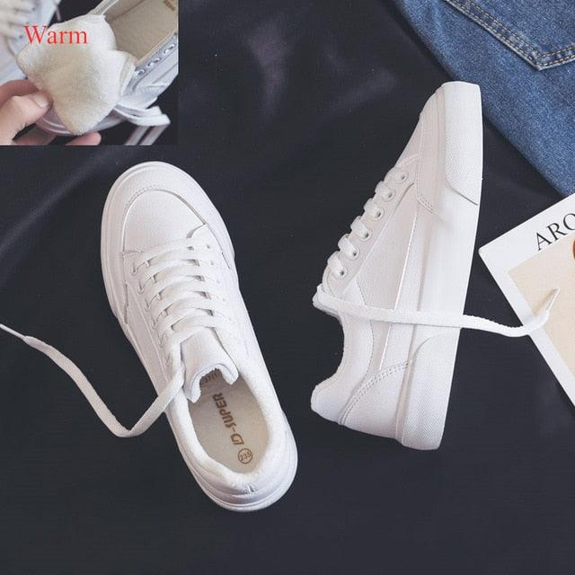 Great Women Sneakers - Leather Shoes - Spring Trend Casual Flats Sneakers -New Fashion Comfort (BWS7)