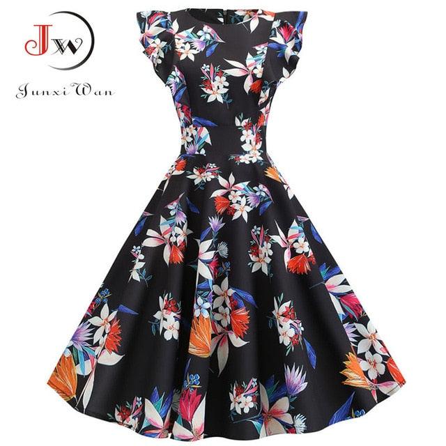 Gorgeous Women Summer Dress - Rockabilly Pinup Party Dress - Plus Size Casual Elegant Floral Dress (WSO4)(WSO3)(WS06)(F18)