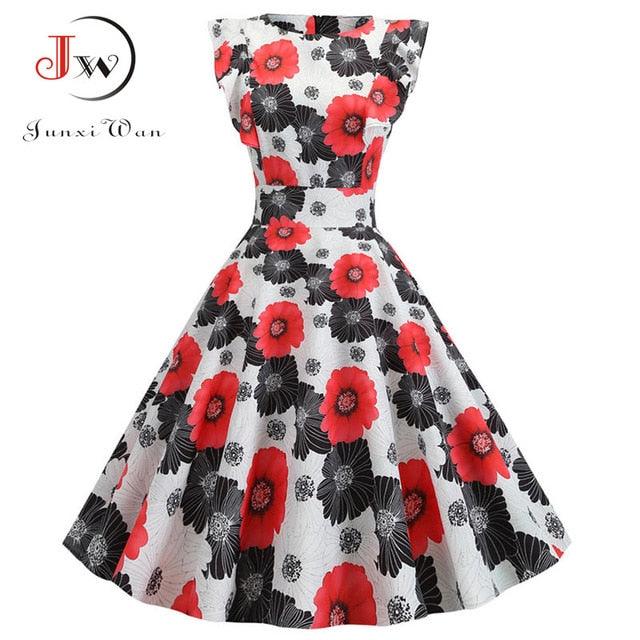 Gorgeous Women Summer Dress - Rockabilly Pinup Party Dress - Plus Size Casual Elegant Floral Dress (WSO4)(WSO3)(WS06)(F18)