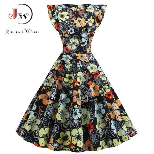 Gorgeous Women Summer Dress - Rockabilly Pinup Party Dress - Plus Size Casual Elegant Floral Dress (WSO4)(WSO3)(WS06)(F18)