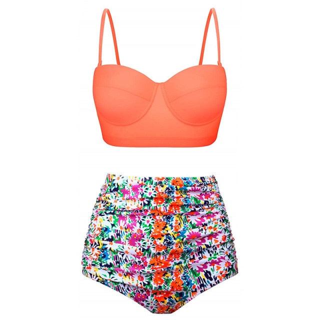 Nice Women Swimwear - Bikini Set - Dot Print Swimsuit - Summer Swimming Female Beachwear (4U26)