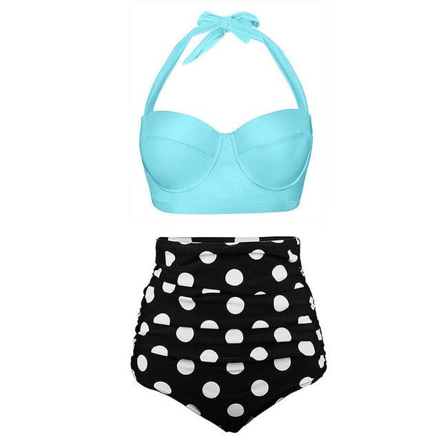 Nice Women Swimwear - Bikini Set - Dot Print Swimsuit - Summer Swimming Female Beachwear (4U26)