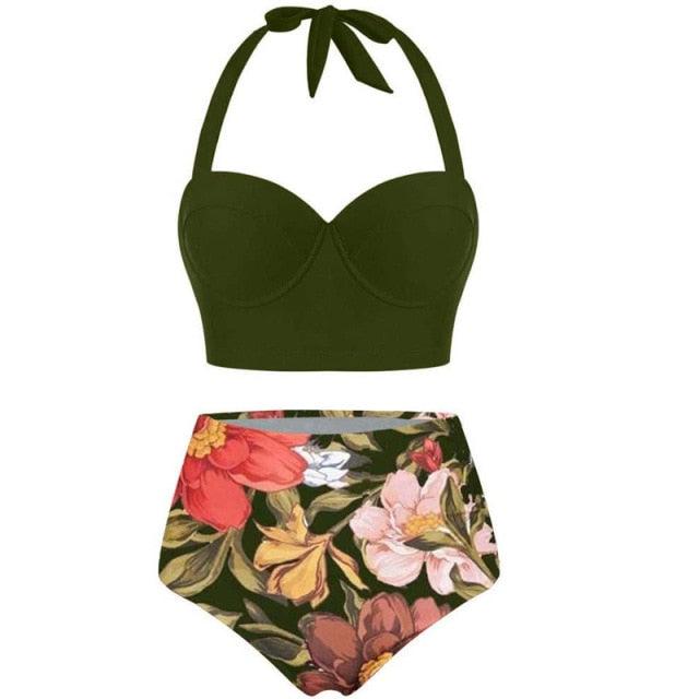 Nice Women Swimwear - Bikini Set - Dot Print Swimsuit - Summer Swimming Female Beachwear (4U26)