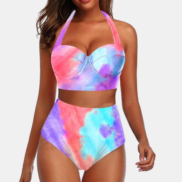 Nice Women Swimwear - Bikini Set - Dot Print Swimsuit - Summer Swimming Female Beachwear (4U26)