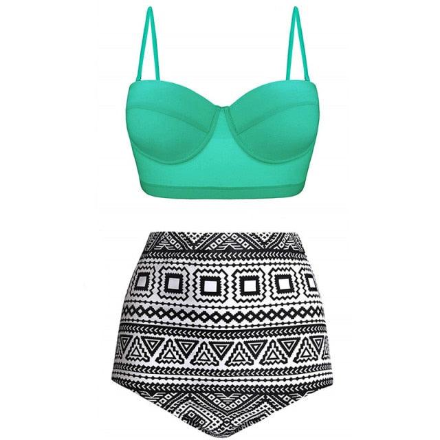 Nice Women Swimwear - Bikini Set - Dot Print Swimsuit - Summer Swimming Female Beachwear (4U26)