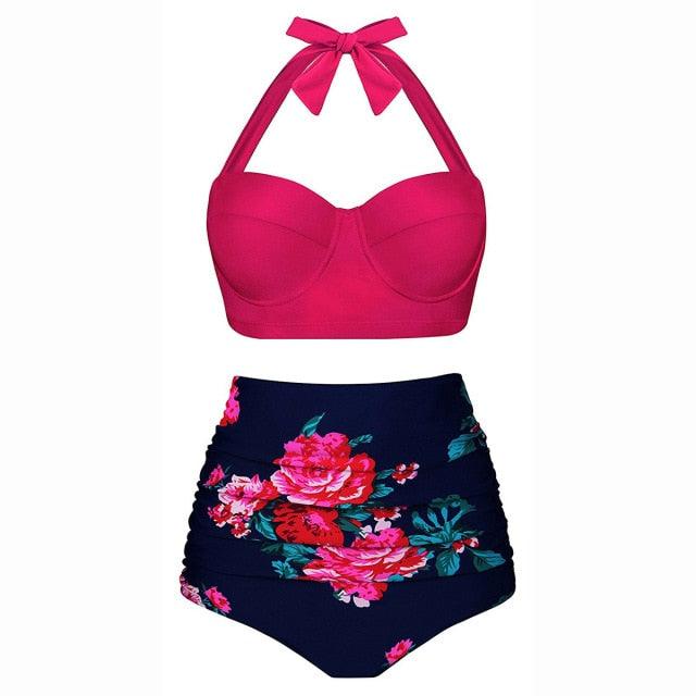 Nice Women Swimwear - Bikini Set - Dot Print Swimsuit - Summer Swimming Female Beachwear (4U26)