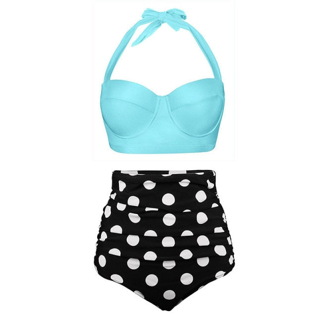 Nice Women Swimwear - Bikini Set - Dot Print Swimsuit - Summer Swimming Female Beachwear (4U26)