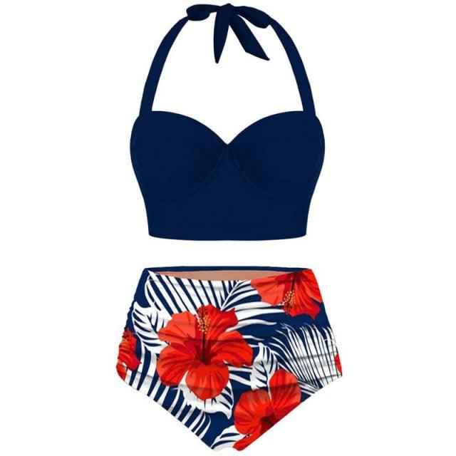 Nice Women Swimwear - Bikini Set - Dot Print Swimsuit - Summer Swimming Female Beachwear (4U26)