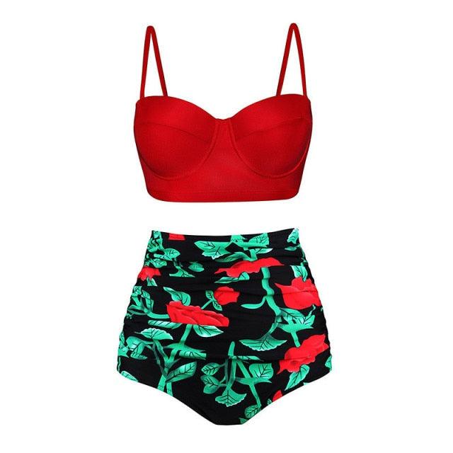 Nice Women Swimwear - Bikini Set - Dot Print Swimsuit - Summer Swimming Female Beachwear (4U26)