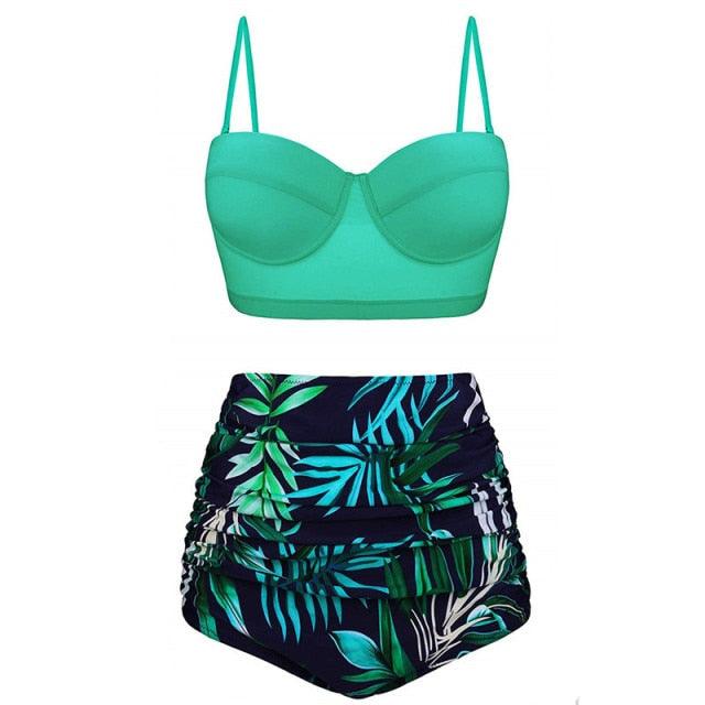 Nice Women Swimwear - Bikini Set - Dot Print Swimsuit - Summer Swimming Female Beachwear (4U26)