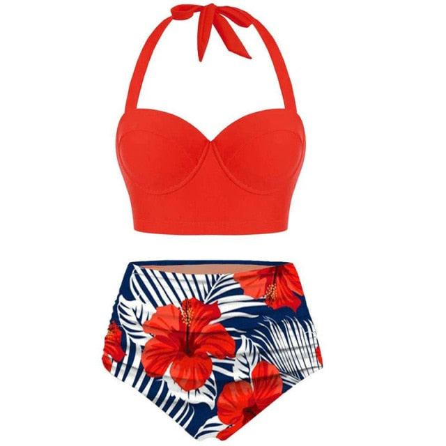 Nice Women Swimwear - Bikini Set - Dot Print Swimsuit - Summer Swimming Female Beachwear (4U26)