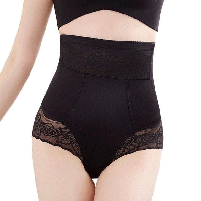 Women Thin High-rise Shaping Body Abdomen Panties - Lace Ice Silk Triangle Panties (2U28)
