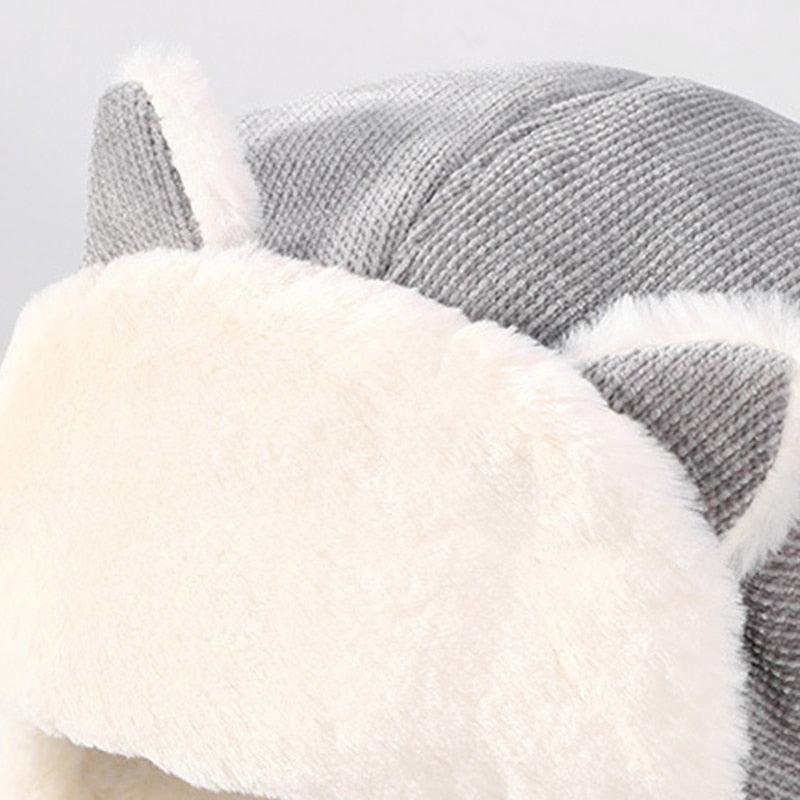 Women's Winter Thicken Plush Trapper Hat - Cute Outdoor (WH7)(F87)