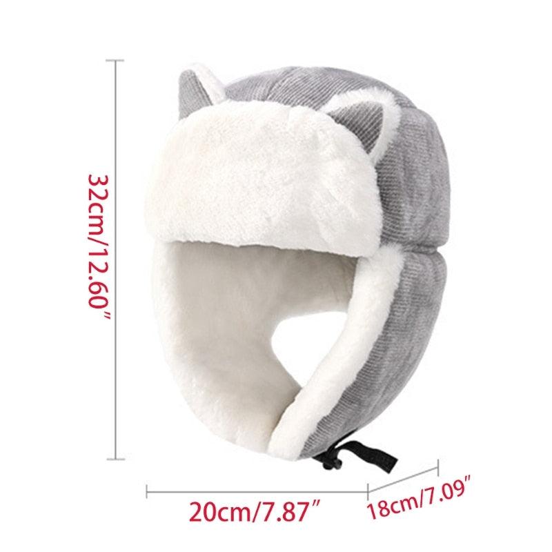 Women's Winter Thicken Plush Trapper Hat - Cute Outdoor (WH7)(F87)