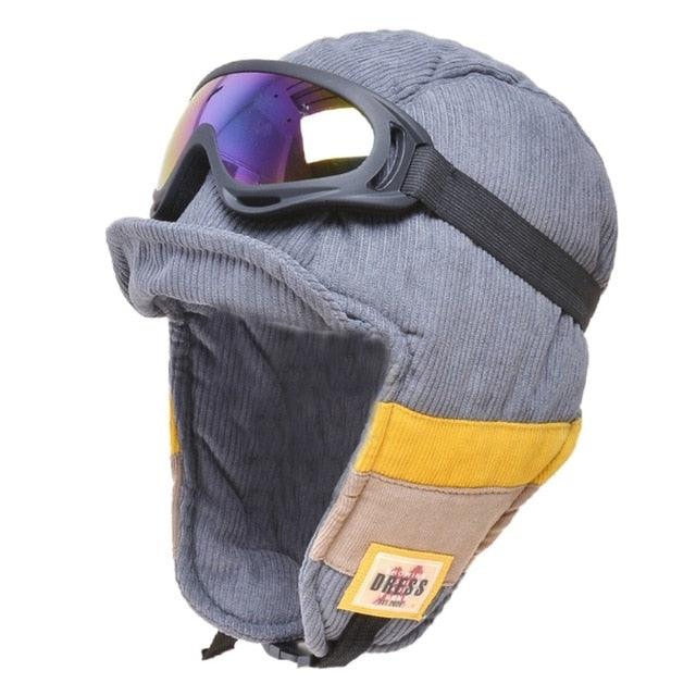 Amazing Women's Winter Warm Velvet Reversible Trapper - With Detachable Goggles Windproof Thermal (WH7)