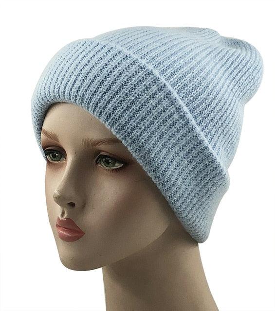 Cute Women knitted Winter Hat - Warm Rabbit fluff Beanie (WH7)