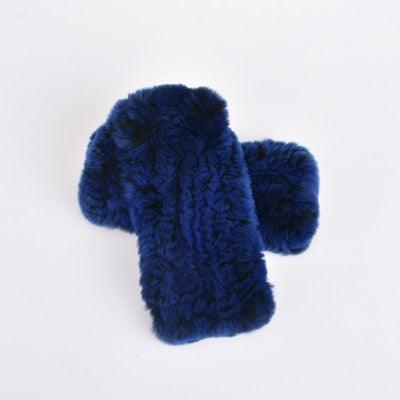 Gorgeous Women's 100% Real Genuine Knitted Rex Rabbit Fur Winter Fingerless warm soft Gloves (6WH1)(F87)