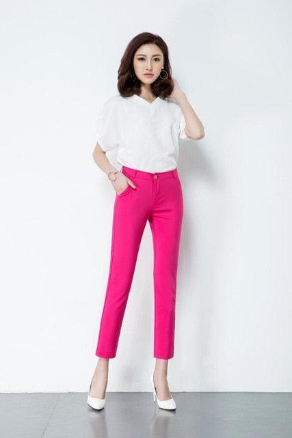 Trending Women's Casual Office Work Pants - Fashion Plus Size Women Trousers - Stretch Pencil Pants (BP)(BCD3)