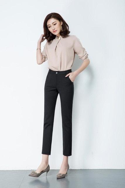 Trending Women's Casual Office Work Pants - Fashion Plus Size Women Trousers - Stretch Pencil Pants (BP)(BCD3)