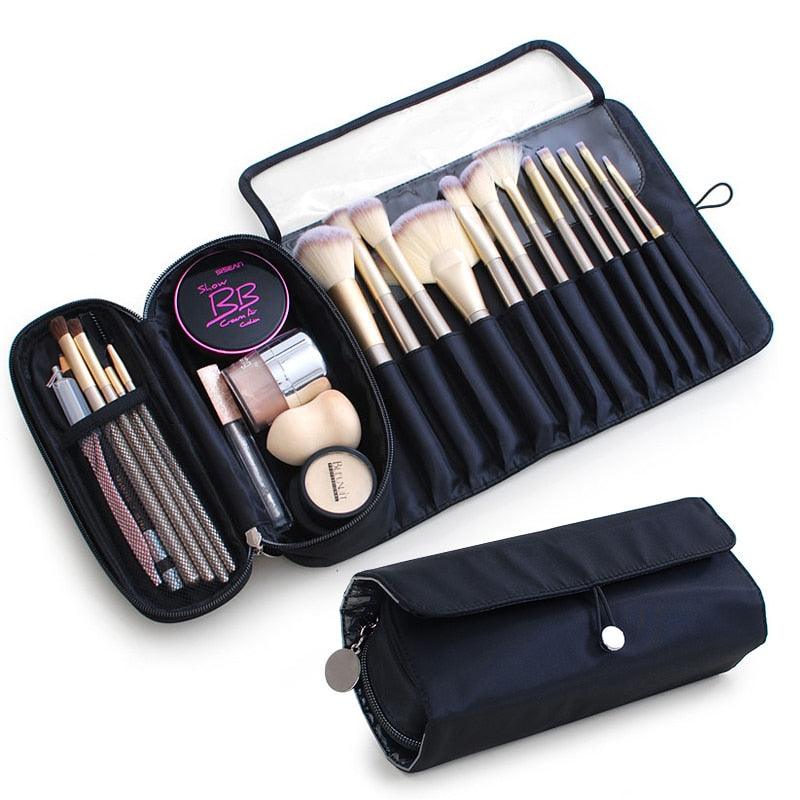Women's Cosmetic Brush Bag - Travel Organizer Makeup Brushes - Pouch Multifunction Make Up Brushes Protector (D79)(LT5)
