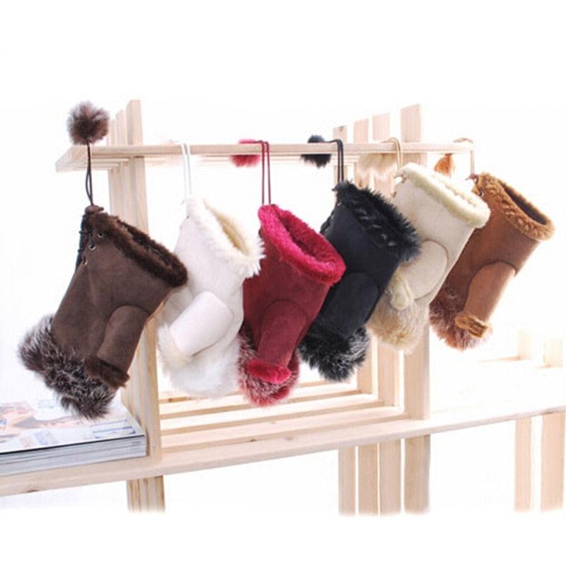Women's Faux Rabbit Fur Hand Wrist Warmer Half Finger Gloves - Winter Glove - 13 Colors (3U87)