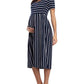 Women's Floral Short Sleeve Loose Maternity Dresses - Summer Casual Soft Waist Pleated Print Knee Length Dress (5Z1)(2Z1)(7Z1)(Z7)(Z9)