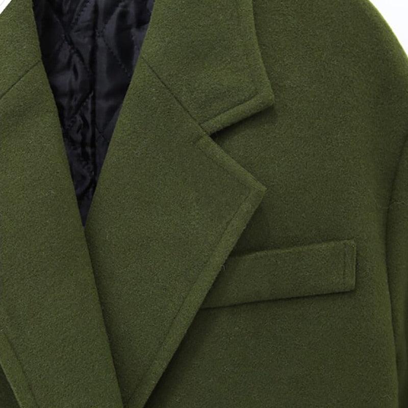 Women's Jackets - Winter Female Coat - Autumn Wool Casual Vintage Outwear - Solid Thick V Neck Coat (TB8A)(TB8B)(TP3)(F20)
