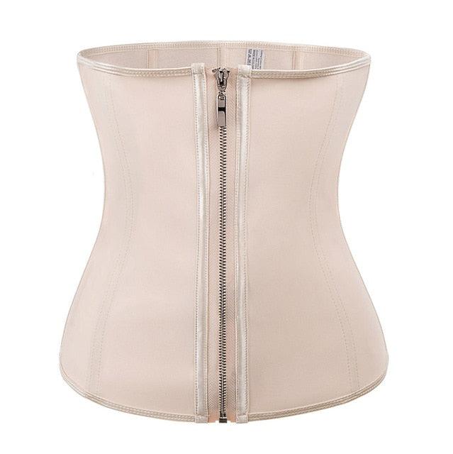 Cute Women's Latex Waist Trainer Body Shaper Corsets with Zipper Cincher Corset Top Slimming Belt Black Shapers Shapewear Plus Size(FH)(FHW1)(1U31)(1U24)