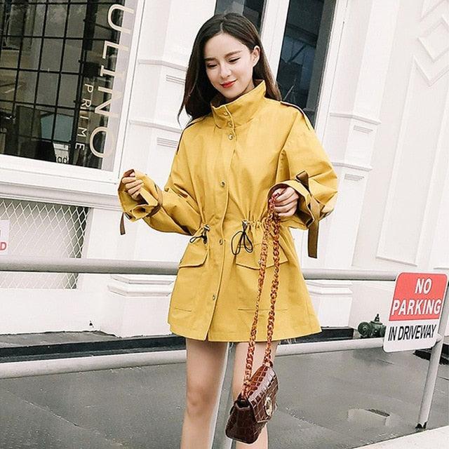 Women's Spring Autumn Fashion Coat - Solid Color - Loose Long Sleeve Short Coat (TB8A)(TB8B)