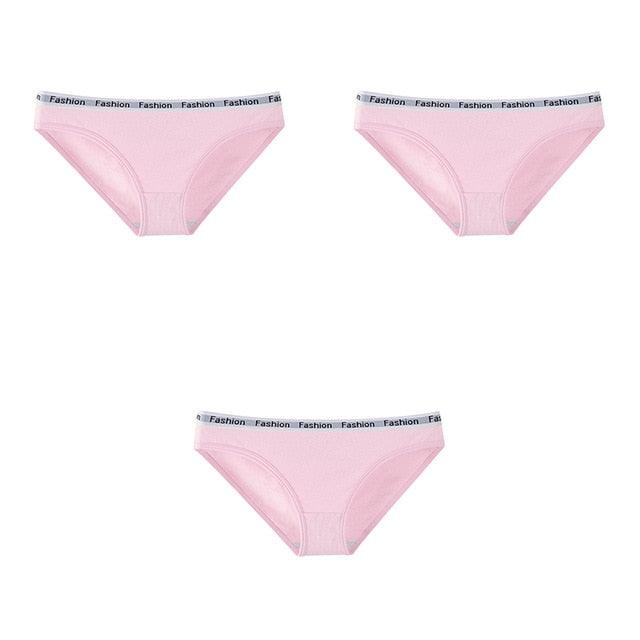 Women's Underpants - Soft Cotton Panties - Girls Solid Color Briefs Panties - 3 Pcs (TSP4)(TSP1)