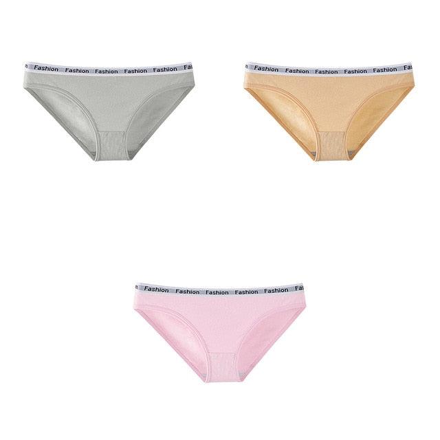 Women's Underpants - Soft Cotton Panties - Girls Solid Color Briefs Panties - 3 Pcs (TSP4)(TSP1)