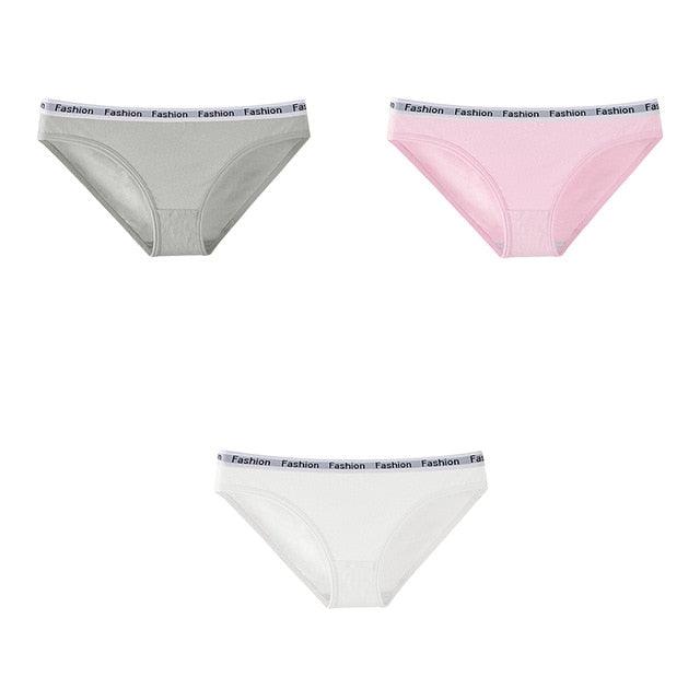 Women's Underpants - Soft Cotton Panties - Girls Solid Color Briefs Panties - 3 Pcs (TSP4)(TSP1)