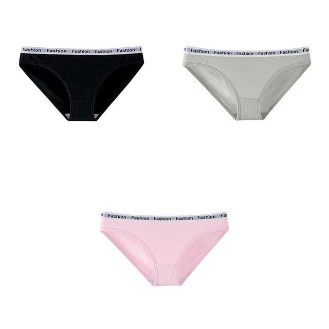 Women's Underpants - Soft Cotton Panties - Girls Solid Color Briefs Panties - 3 Pcs (TSP4)(TSP1)