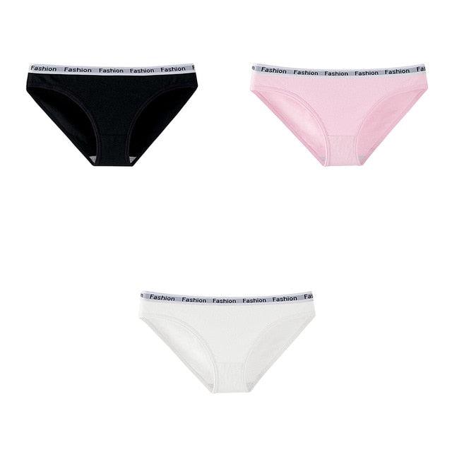 Women's Underpants - Soft Cotton Panties - Girls Solid Color Briefs Panties - 3 Pcs (TSP4)(TSP1)