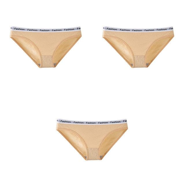 Women's Underpants - Soft Cotton Panties - Girls Solid Color Briefs Panties - 3 Pcs (TSP4)(TSP1)