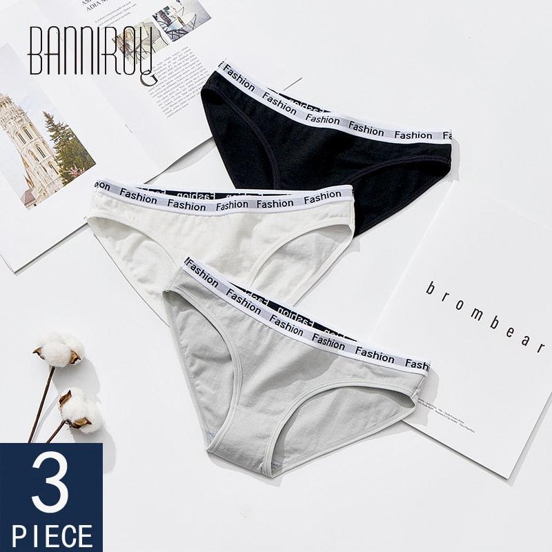 Women's Underpants - Soft Cotton Panties - Girls Solid Color Briefs Panties - 3 Pcs (TSP4)(TSP1)