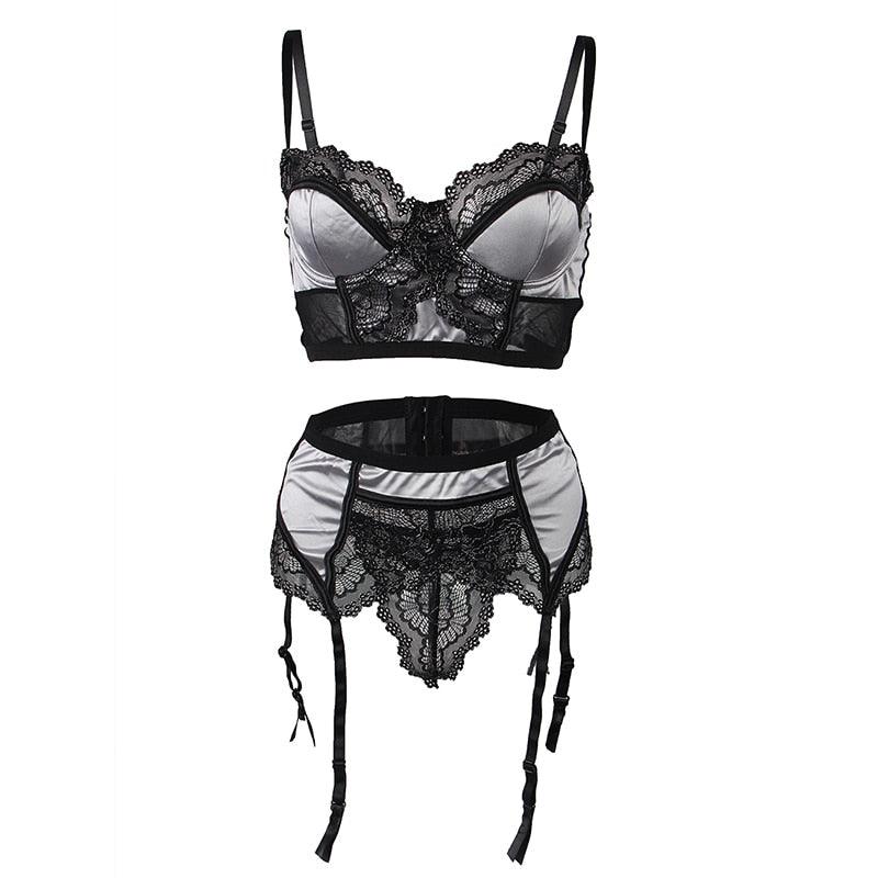Women's Underwear Set With Garter Suspenders Lace Bra Set Intimates Sexy Underwire Bra Set Plus Size Intimates Lingerie Set (TSL1)(TSB2)(TSB4)(1U29)