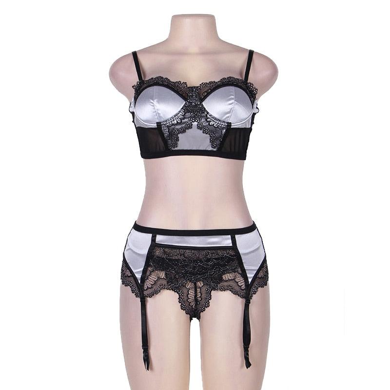 Women's Underwear Set With Garter Suspenders Lace Bra Set Intimates Sexy Underwire Bra Set Plus Size Intimates Lingerie Set (TSL1)(TSB2)(TSB4)(1U29)