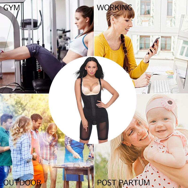 Gorgeous Women's Waist Trainer Shapewear Bodysuit - Postparto Recovery Full Body Shaper Tummy Control Slimming Fajas Colombianas (FHW1)