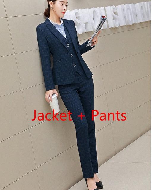 Women's Business Suit - Slim , Long Sleeve Suit - Jacket Pants Or Skirt (D20)(TB5)