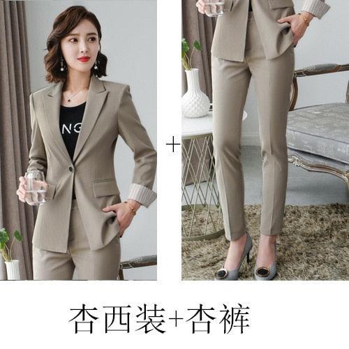 Gorgeous Business Suit Set - Fashion Host Suit - High Quality Office Women's Suit - Large Size - New Pants Set (TB5)(F20)