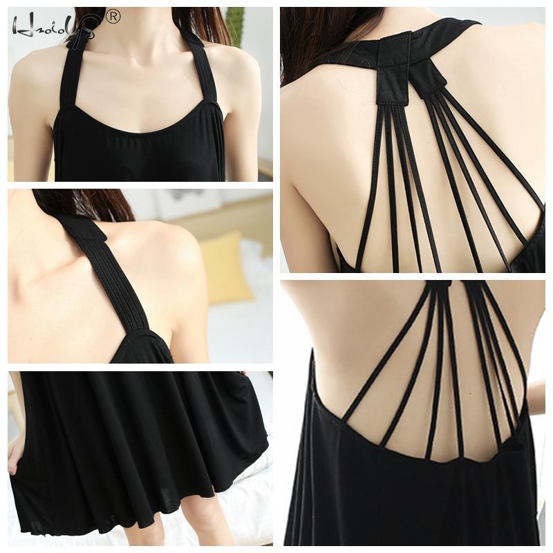 Gorgeous Women's Plus Size Nightgown - Sleeveless Sleepwear Summer Sexy Night Dress (ZP2)(F90)