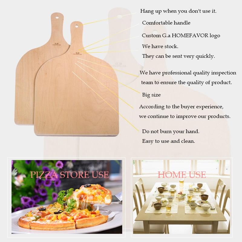 Wooden Pizza Paddle Spatula Pizza Shovel Peel Cutting Board - Kitchen Pizza Tray - Plate Bakeware (AK2)(1U61)