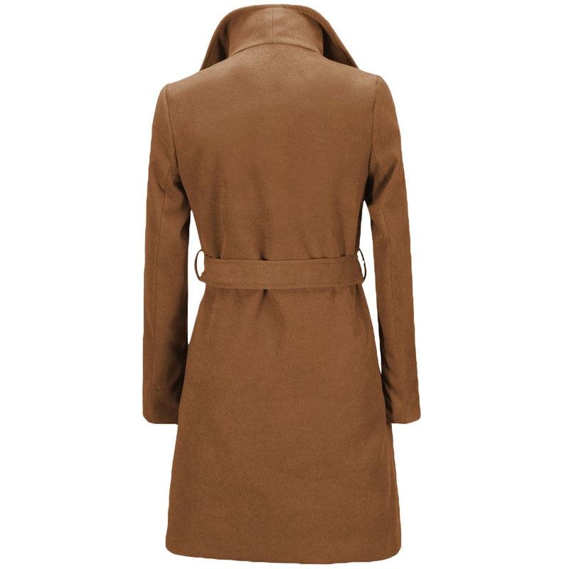 Women Autumn Winter Jacket - Fashion Casual Vintage Belt Long Jackets - Blazers Female Elegant Office Lady Coat (TB8A)(TB8B)(TP3)