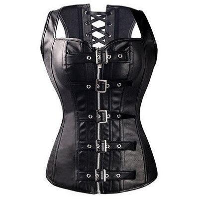 Gorgeous X New Steampunk Steel Boned Lace up Back Sexy Body Bustier Overbust Corset Women Waist Cincher Corsets Black Plus Size S-6XL(FH)(FHW1)(1U31)(1U24)(TSP4)