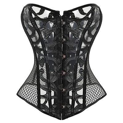 Gorgeous X New Steampunk Steel Boned Lace up Back Sexy Body Bustier Overbust Corset Women Waist Cincher Corsets Black Plus Size S-6XL(FH)(FHW1)(1U31)(1U24)(TSP4)