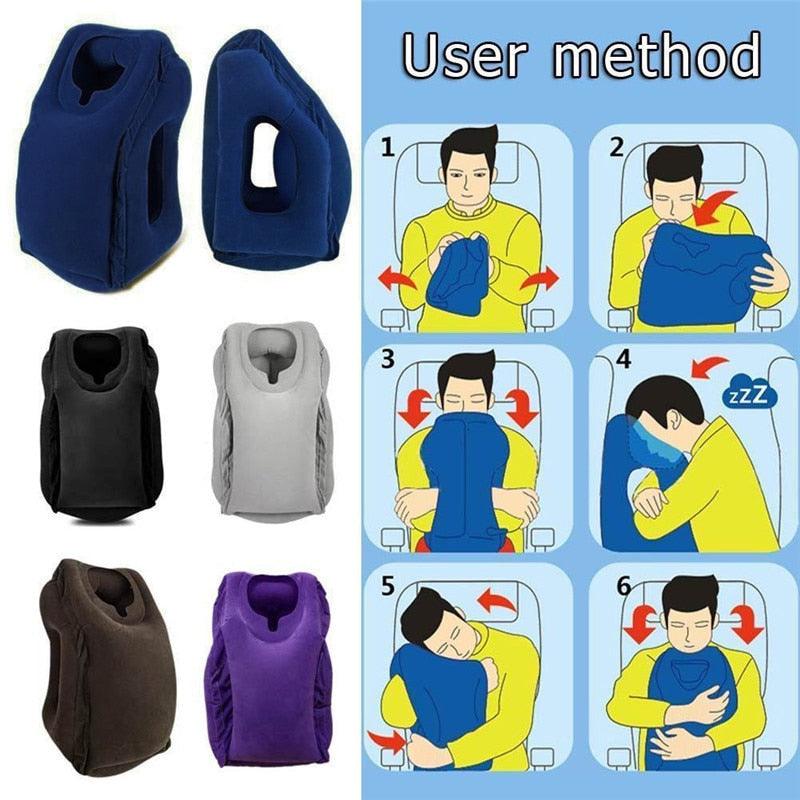 Inflatable Travel Pillow Air Soft Cushion - Trip Portable Innovative Products Body Back Support - Portable Blow Neck Pillow (D79)(6LT1)