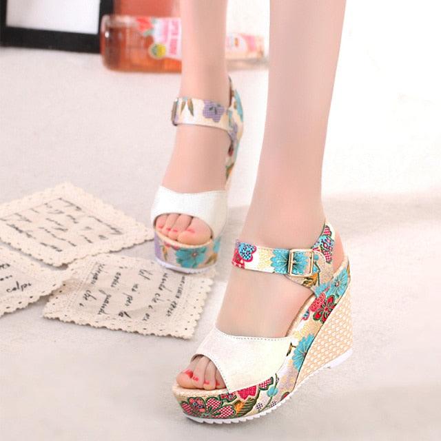 Gorgeous Women Sandals - Summer Platform Wedges - Floral High Heels (SS3)(SH2)(SS1)