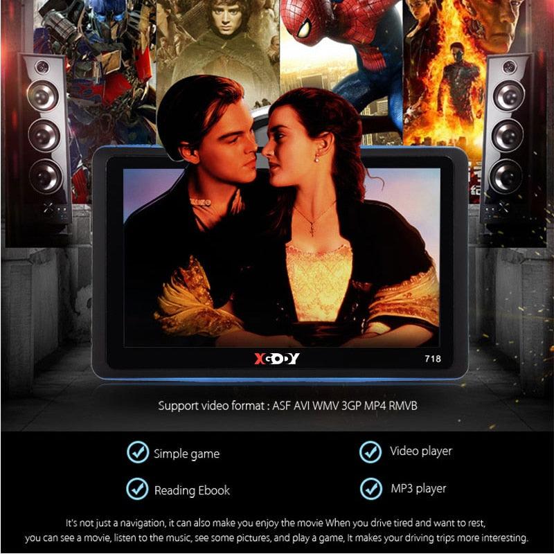 7 Inch Car GPS Navigation 128M+8GB FM Touch Screen Sat Nav Truck Navigator Reverse Wireless Camera (CT5)(1U60)